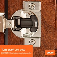 Compact BLUMOTION Hinge 10 Kits 1/2″ Overlay 105° Opening Steel Soft-Close