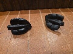 set of 2 novelty leaf shape cabinet knobs oil rubbed bronze-1.25 in