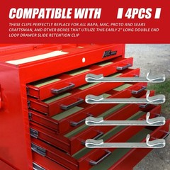 4 Pcs Early 2” Double Loop Style Tool Box Drawer Slide Retaining Keeper Clip…
