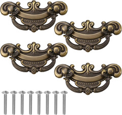 Vintage Look Drawer Pulls 2.5 Inch C-C Dark Antique Bronze Cabinet Handles for