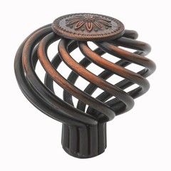 GlideRite 1-1/2″ Round Flower Birdcage Cabinet Knob Rustic Bronze 3072-F-ORB