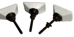 Lot Of 3 New Hobby Lobby Modern White Stone Look 2in Drawer Knobs Pulls