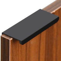 12 PCS 3.15 Inch Black Aluminum Concealed Finger Edge Pull Handles Cabinets