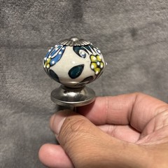 Ceramic Hand Painted Cabinet Or Drawer Knobs Lot of 8