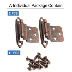 Donanim Oil Rubbed Bronze 3/8 Inset Cabinet Hinges 50 Pack 25 Pairs Self