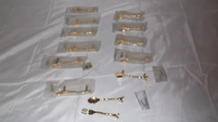13 Vintage MidcenturyFork & Spoon Goldtone Drawer Pulls -4 1/2″Handles 3″ cent