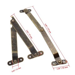 Jiozermi 2Pcs Brass Lid Support Hinges, Left and Right Folding Large,