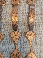 Hammered Copper Cabinet Drawer Pulls Handles 5″ ~ Set of 6 NEW NOS