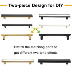 Black and Gold Cabinet Pulls Matte Black and Gold Kitchen Cabinet Handles, 10…