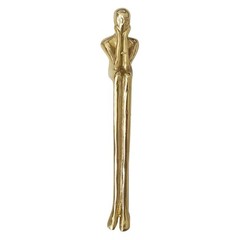 Brass Thinker Shape Cabinet Pulls Door Handles 146x27x32mm Gold