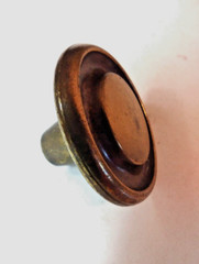Dark Brass Cabinet Door Drawer 1-5/16″ x 7/8″ Pull Knob Circle MCM 1950s Vintage