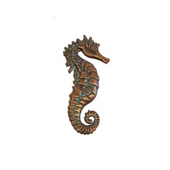 Metal Verdigris Seahorse Cabinet Dresser Drawer Knob Pull Hardware Beach Decor