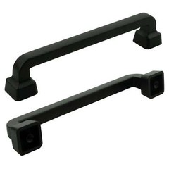 Solid Matte Black Cabinet Handles Pulls Knobs Kitchen Bathroom Drawer Square