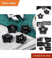 4 Pcs 3/8″-16 Female Thread Knob, Five-Star Thru Knobs, Clamping Nuts Knobs 5…