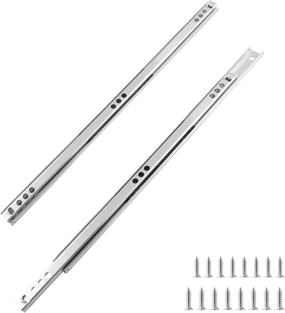 2 Pcs Drawer Slides, 12″/310Mm Metal Ball Bearing Side Mount Drawer Slide, Two W