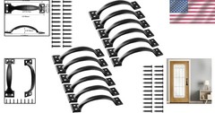 Durable 4″ Rustic Iron Gate Handles – 12 Piece Set with Mounting Screws
