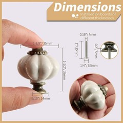 Universal Fit Antique White Pumpkin Knobs 2-Pack – Easy Install Drawer Pulls