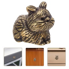 Light Brown Brass Cat Drawer Pulls for Kitchen and Bathroom Cabinet Hardware