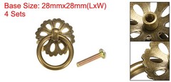 4Pcs, 0.98″ Brass Drawer Pulls and Knobs w/ Screws Hollow Flower Bronze