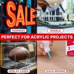 Clear Acrylic Bonding Cement 4 oz – Fast-Setting Adhesive for Plexiglass & Plast