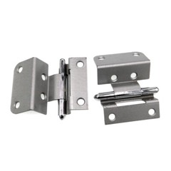 Pair of Stanley Polished Chrome 3/4″ Inset Partial Wrap Brass Capped Hinges 1545