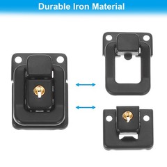 4 x Suitcase Lock Hasp 1.6″x1.10″ Iron Toggle Catch Latch with Key/Screw Black
