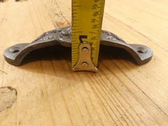 2 CUP PULLS 4 1/8 WIDE DRAWER VICTORIAN BIN HANDLES ANTIQUE-STYLE IRON BEAUTIFUL