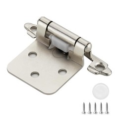 50 Pack 25 Pairs 1/2 Inch Overlay Kitchen Cabinet Hinges Satin Nickel Self Cl…