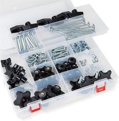 POWERTEC 71127 128 Piece Set T Track Knob Kit w/ 5 Star Knob, Pack of 1