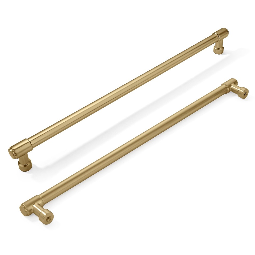 2 Pack Cabinet Pulls 12 Inch 305mm Hole Centers Brushed Brass Gold Handles