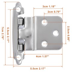 3/8″ Inset Self Closing Face Mount Kitchen Cabinet Hinge Cupboard Door Hinge LOT