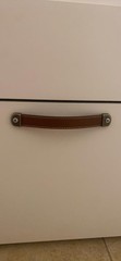 Set of 2 Leather Handles Khaki Brown for Drawer Cabinet Trunk Replacement Pulls