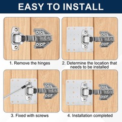 20Pcs Cabinet Hinge Repair Plate, 90 x 90mm Hinges Repair Brackets, Silver