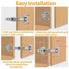 175 Degree Hinges Frameless Cabinet Doors Hinges 48mm Concealed Hydraulic Adj…