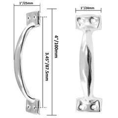 Zorveiio 20 Pcs 4” Metal Door Handles Bow Handle, Large 4″ – 20Pcs, Silver