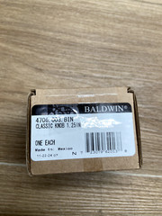 Lot of 3 Baldwin 4706003BIN 1-1/4 Inch Mushroom Cabinet Knob, Polished Brass