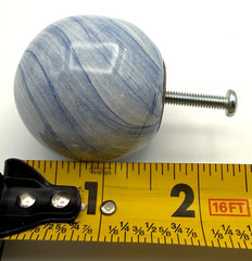 Light Blue Swirl Mackenzie Childs Knob Pull with Hardware Drawer Cabinet Ceramic