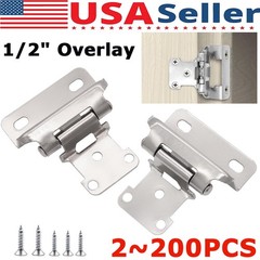 1/2″ Overlay Semi Partial Wrap Kitchen Cabinet Hinges Self Closing w/ Screws Lot