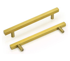 Goldentimehardware 20 Pack Gold Drawer Pulls 6 3/10 Inch Brushed Brass Handles.