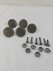 6 Pk Antique Bronze Cabinet Knobs 1.5″ Round Decorative Hardware Pulls Dresser