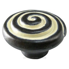 Hickory Hardware Dark Antique Brass Cabinet Knob, Painted Swirl Pull P7351-BYA
