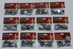 12) 12 Packs Zinc Pilaster Shelf Support Clips 5/8″ W x 3/4″ D with 5/8″ Screws