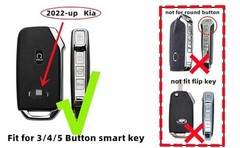 Silicone Rubber Key Fob Cover Compatible with 2022-2024 Kia Cadenza Black Grey