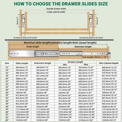 500 Lbs Heavy Duty Drawer Slides with Lock,12 14 16 18 20 22 24 26 28 30 32 3…
