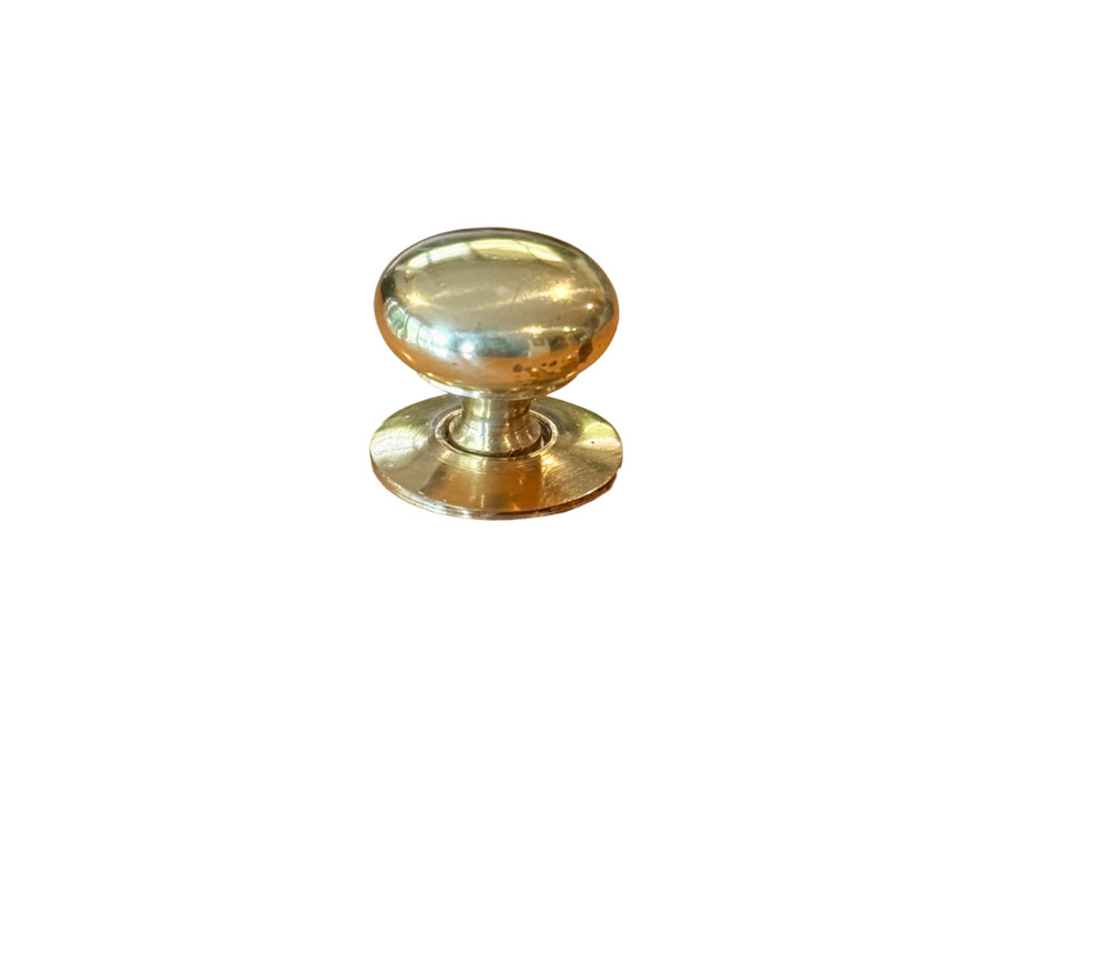 Solid Brass Knob Plain Design with Backplate – 1.5” – Includes Screw