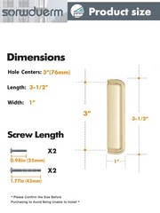 5 PCS 3 Inch 76mm Brushed Gold Cabinet Cup Pulls Drawer Handle Hardware
