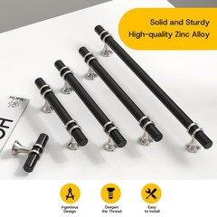 Rergy 10 Pack 3 Inch Black and Brushed Nickel Cabinet Pulls Heavy-Duty Kitche…