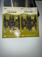 2-2 Pack Vintage National Lock Hardware Cabinet Hinges V658-4A Antique Brass NOS