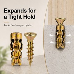 6×14mm Short Expansion Screw Set for Cabinet Hinge & Stripped Restoration-30/60X