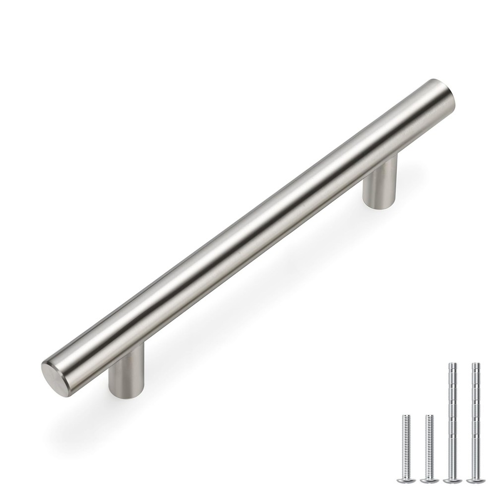 25 PCS Cabinet Handles Brushed Nickel Pulls 33/4in Hole HD201SN Kitchen Silver